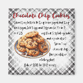 Aimant Classic Chocolate Chip Cookie Recipe Kitchen Decor (Devant)