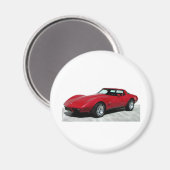 Aimant Classic de la Corvette rouge 1979 (Recto/Verso)