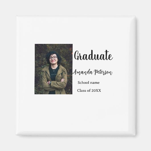 Aimant Classic graduation ajouter photo nom classe année (Devant)