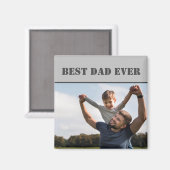 Aimant Classic Meilleur Papa Jamais Photo Grey (Recto/Verso)