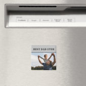 Aimant Classic Meilleur Papa Jamais Photo Grey (In Situ (Lave-vaisselle))