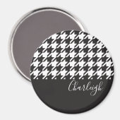 Aimant Classic moderne noir et blanc Houndstooth (Recto/Verso)