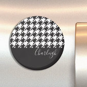 Aimant Classic moderne noir et blanc Houndstooth