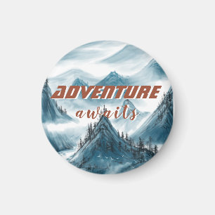 Aimant Classic Mountains Painting Inspirational Quote