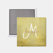 Aimant Classic Simple nettoyé Golden glam Nom du monogram (Recto/Verso)