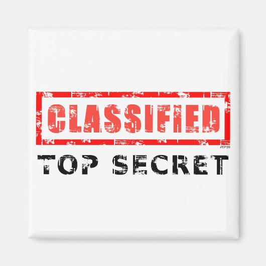 Aimant Classifié Top Secret (Devant)