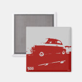 Aimant classique Fiat 500 - Rouge à lumière (Recto/Verso)