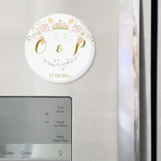 Aimant Classique Floral Vintage mariage (In situ (réfrigérateur))