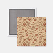 Aimant Classique, motif vintage de la Saint-Valentin (Recto/Verso)
