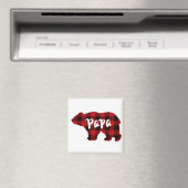 Aimant classique rouge noir plaid cadeau ours de pavot po (In Situ (Lave-vaisselle))