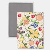 Aimant Classy beautiful botanical pattern beige (Recto/Verso)