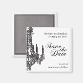 Aimant Classy Black and White Enregistrer l'aimant Date (Recto/Verso)