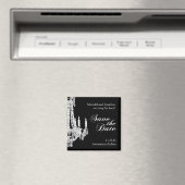 Aimant Classy Black and White Enregistrer l'aimant Date (In Situ (Lave-vaisselle))