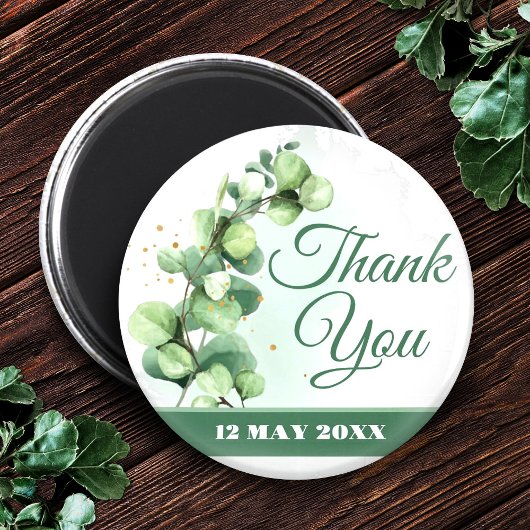 Aimant Classy Elegant greenery modern thank you buttons