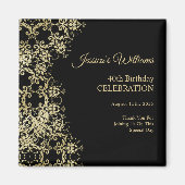 Aimant Classy Gold & Black Damask 40e anniversaire (Devant)