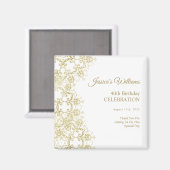Aimant Classy Gold Damask 40e anniversaire (Recto/Verso)