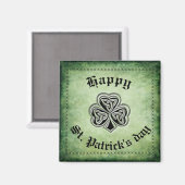 Aimant Classy grundge shamrock irlandais chanceux (Recto/Verso)