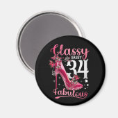 Aimant Classy Sassy 34 Et Faburlous 34ème anniversaire Fl (Recto/Verso)