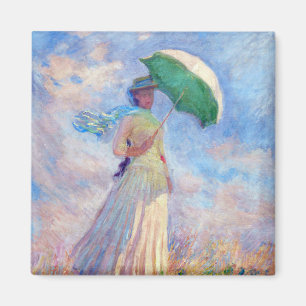 Aimant Claude Monet - Femme à l'ombrelle tournée vers la