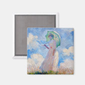Aimant Claude Monet - Femme avec Parasol face à gauche (Recto/Verso)