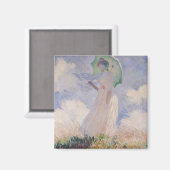 Aimant Claude Monet | Femme avec parasol tourné à gauche (Recto/Verso)