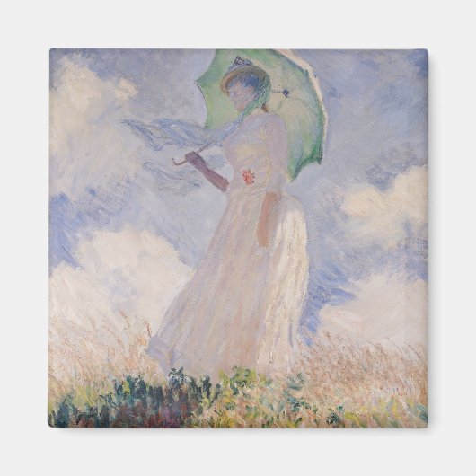 Aimant Claude Monet | Femme avec parasol tourné à gauche (Devant)