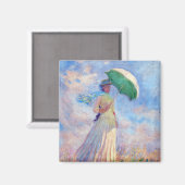 Aimant Claude Monet - Femme avec un parasol face à droite (Recto/Verso)