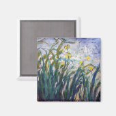 Aimant Claude Monet - Iris jaunes et violets (Recto/Verso)