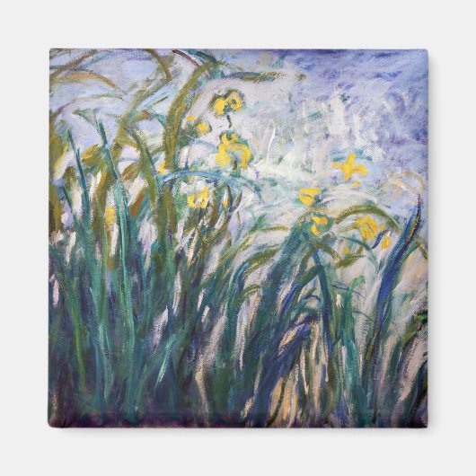 Aimant Claude Monet - Iris jaunes et violets (Devant)