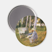 Aimant Claude Monet peignant, Bordure d'un bois par Sarge (Recto/Verso)