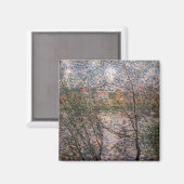 Aimant Claude Monet - Printemps à travers les branches (Recto/Verso)