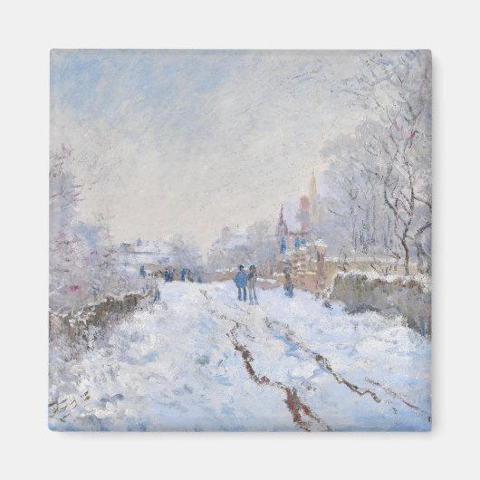Aimant Claude Monet - Scène de neige à Argenteuil (Devant)