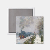 Aimant Claude Monet - Train dans la neige / La Locomotive (Recto/Verso)