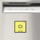 Aimant Claudia Nom Chimie Élément Tableau Périodique (In Situ (Lave-vaisselle))