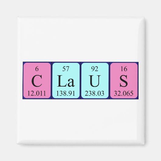 Aimant Claus'aimant nom de table périodique (Devant)