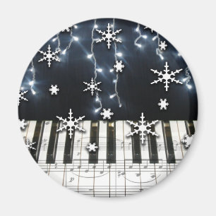 Aimant Clavier de flocon de neige de Noël de piano