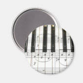 Aimant Clavier de piano et notes musicales (Recto/Verso)