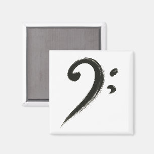 Aimant Clé basse minimaliste - Symbole de musique pinceau