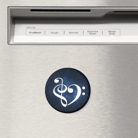 Aimant Clé de basse en acier Clé Coeur Bleu foncé Nebula (In Situ (Lave-vaisselle))