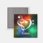 Aimant Clé de basse Treble Clef Coeur Nebula Customisé (Recto/Verso)