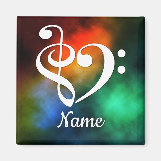 Aimant Clé de basse Treble Clef Coeur Nebula Customisé (Devant)