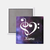 Aimant Clé de basse Treble Clef Coeur Nebula Customisé (Recto/Verso)
