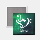 Aimant Clé de basse Treble Clef Coeur Nebula Customisé (Recto/Verso)