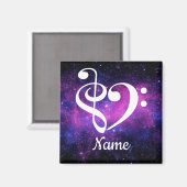Aimant Clé de basse Treble Clef Coeur Nebula Customisé (Recto/Verso)