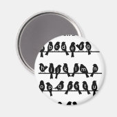 Aimant Clé de code - Oiseaux sur un fil (Recto/Verso)