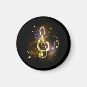 Aimant Clé de Sol en Or Musique