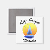 Aimant Clé Largo Florida Keys voile (Recto/Verso)