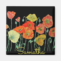 Clé USB acrylique florale Coquelicots orange et no