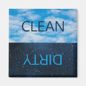Aimant Clean Dirty Day Night Ciel Lave-vaisselle (Devant)