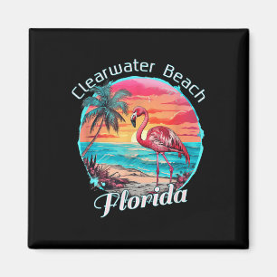 Aimant Clearwater Beach Florida Beach Flamant rose Tropic